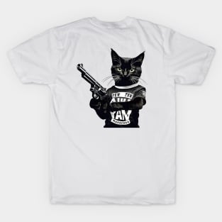 Crazy Cat Pew Pew Madafakas Vintage Funny Cat Owners T-Shirt